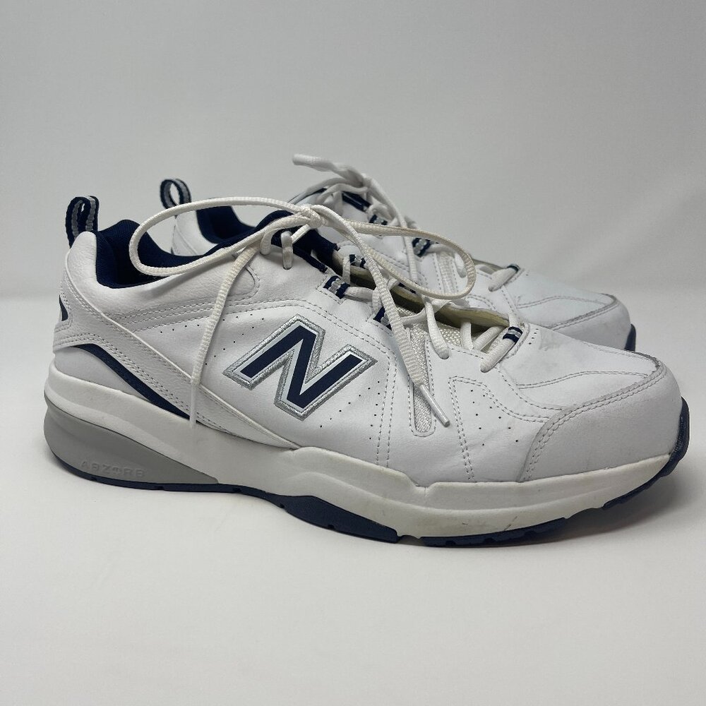 New Balance 608 v5 White Leather Walking Shoes Men’s Size 13